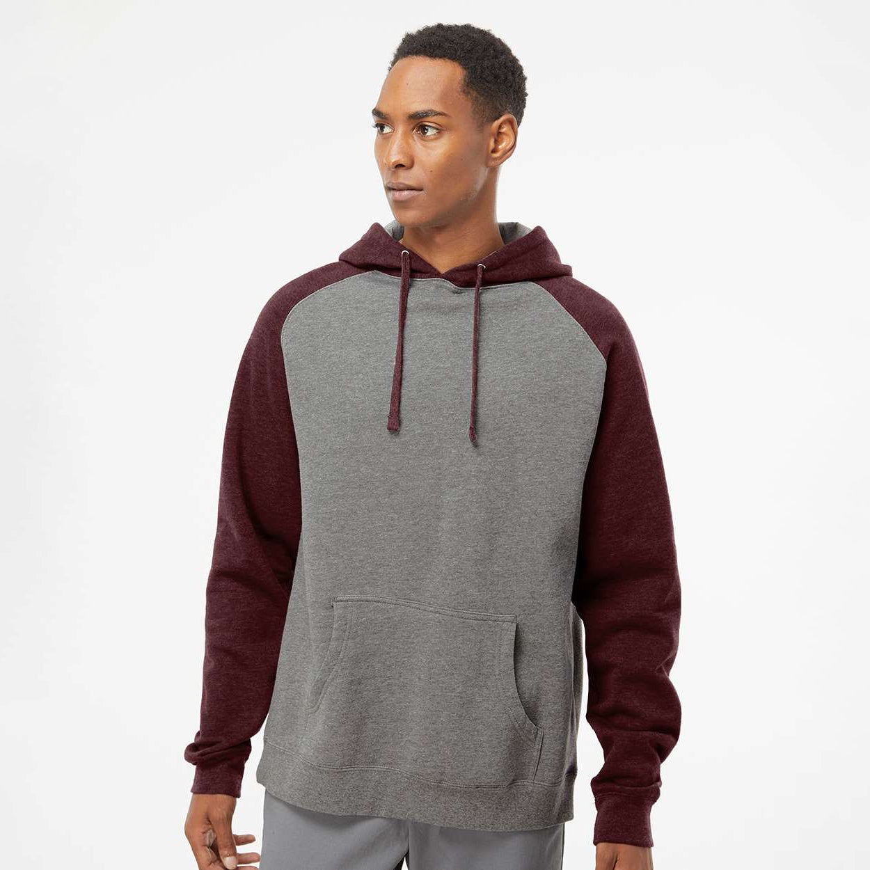 Gunmetal Hthr/Burgundy Hthr