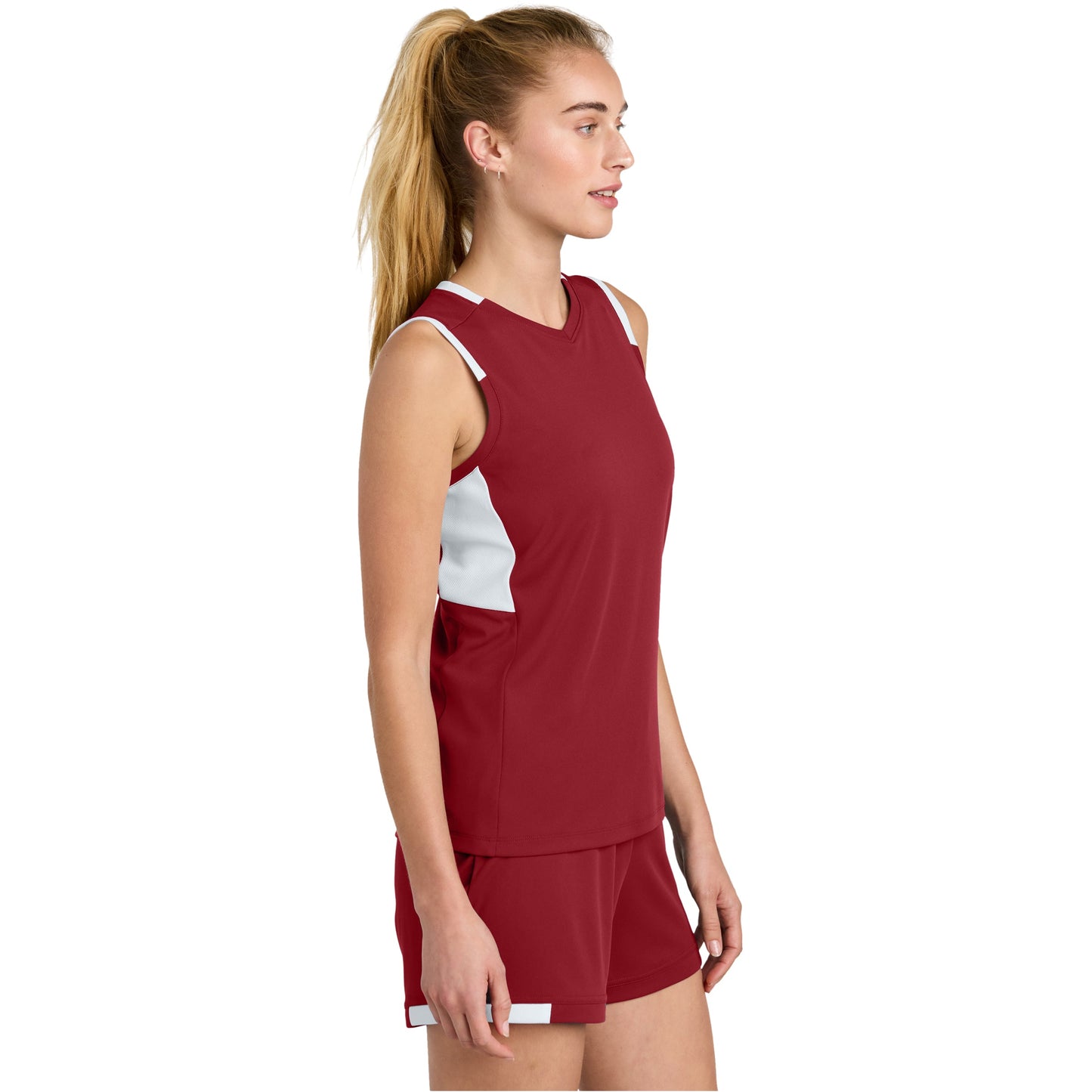 Deep Red/White