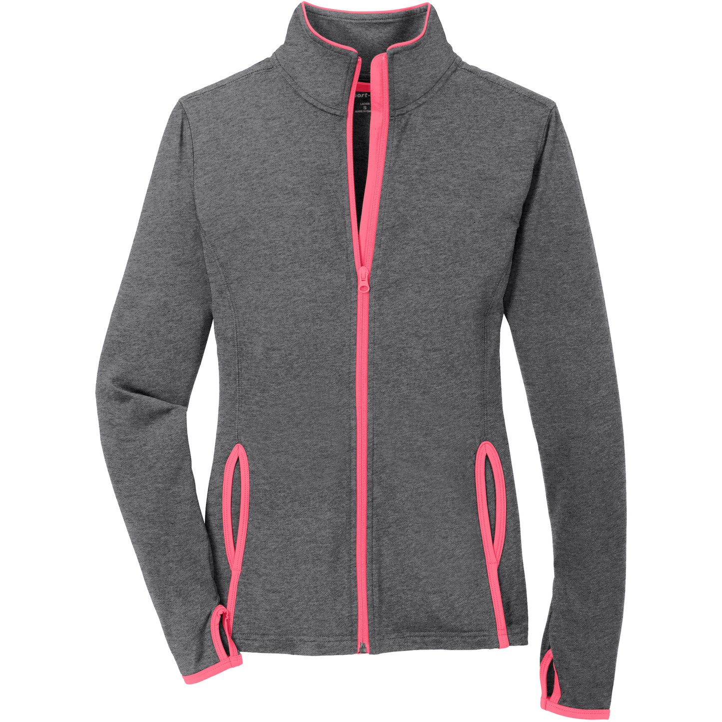 Charcoal Grey Heather/Hot Coral