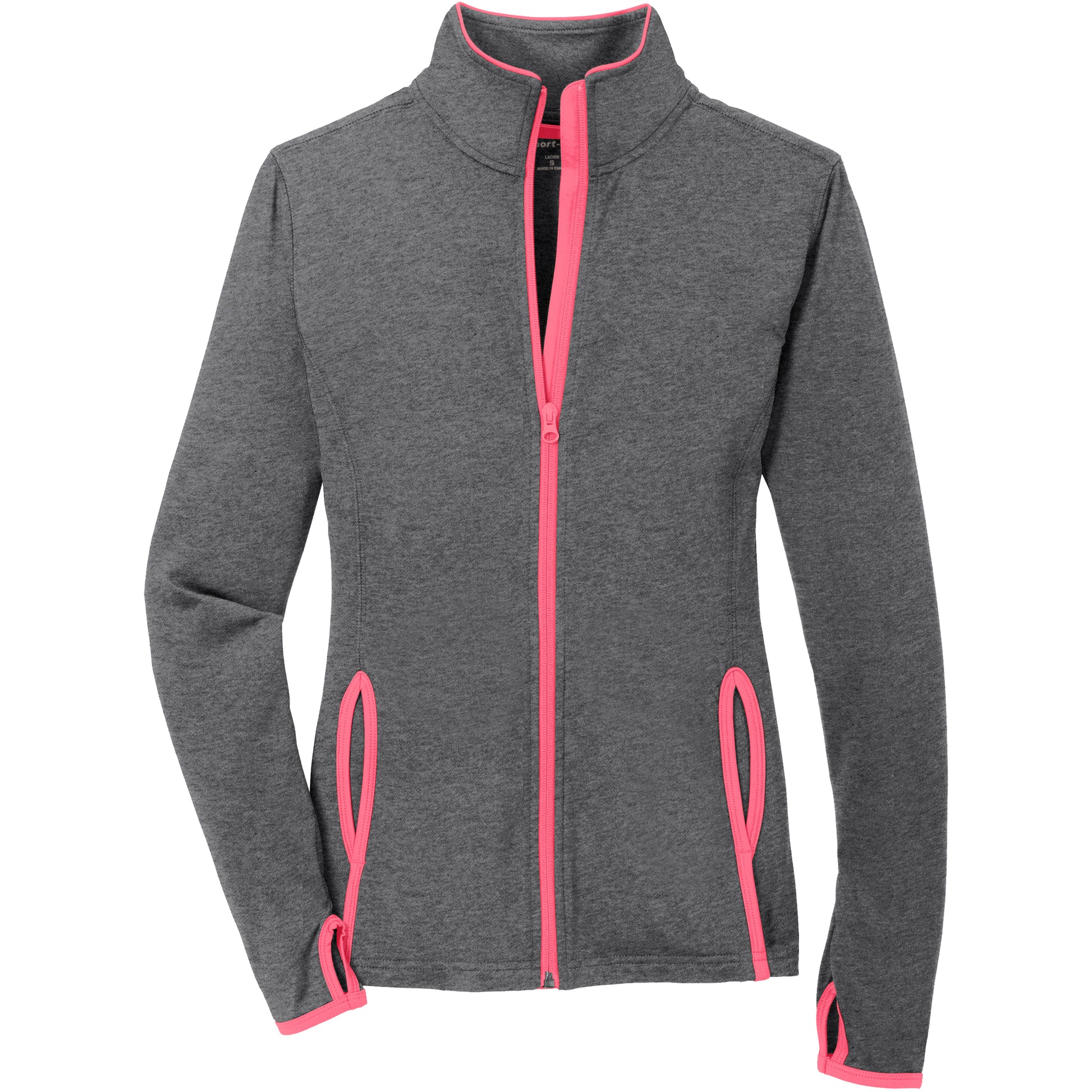 Charcoal Grey Heather/Hot Coral