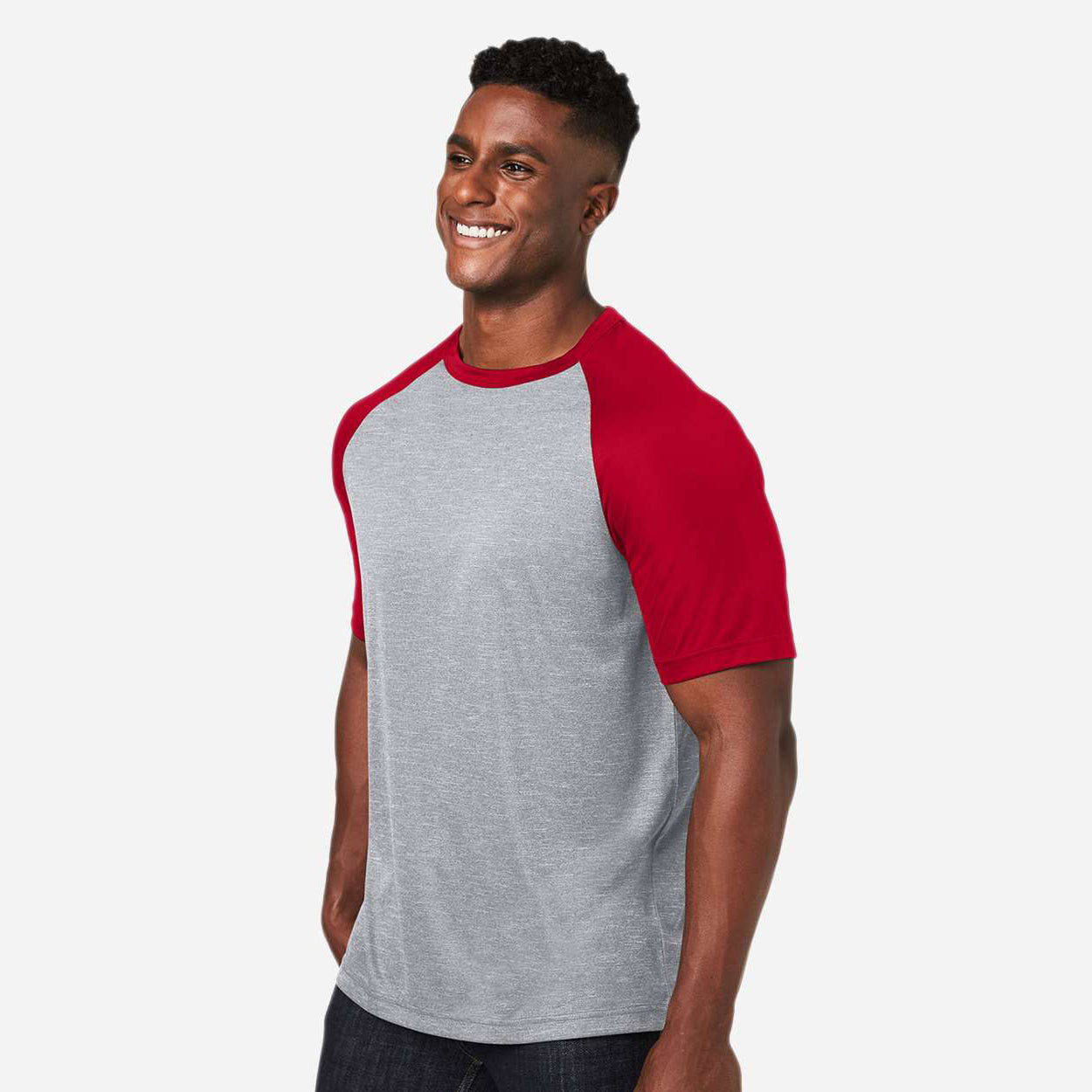 Athletic Heather/Sport Red