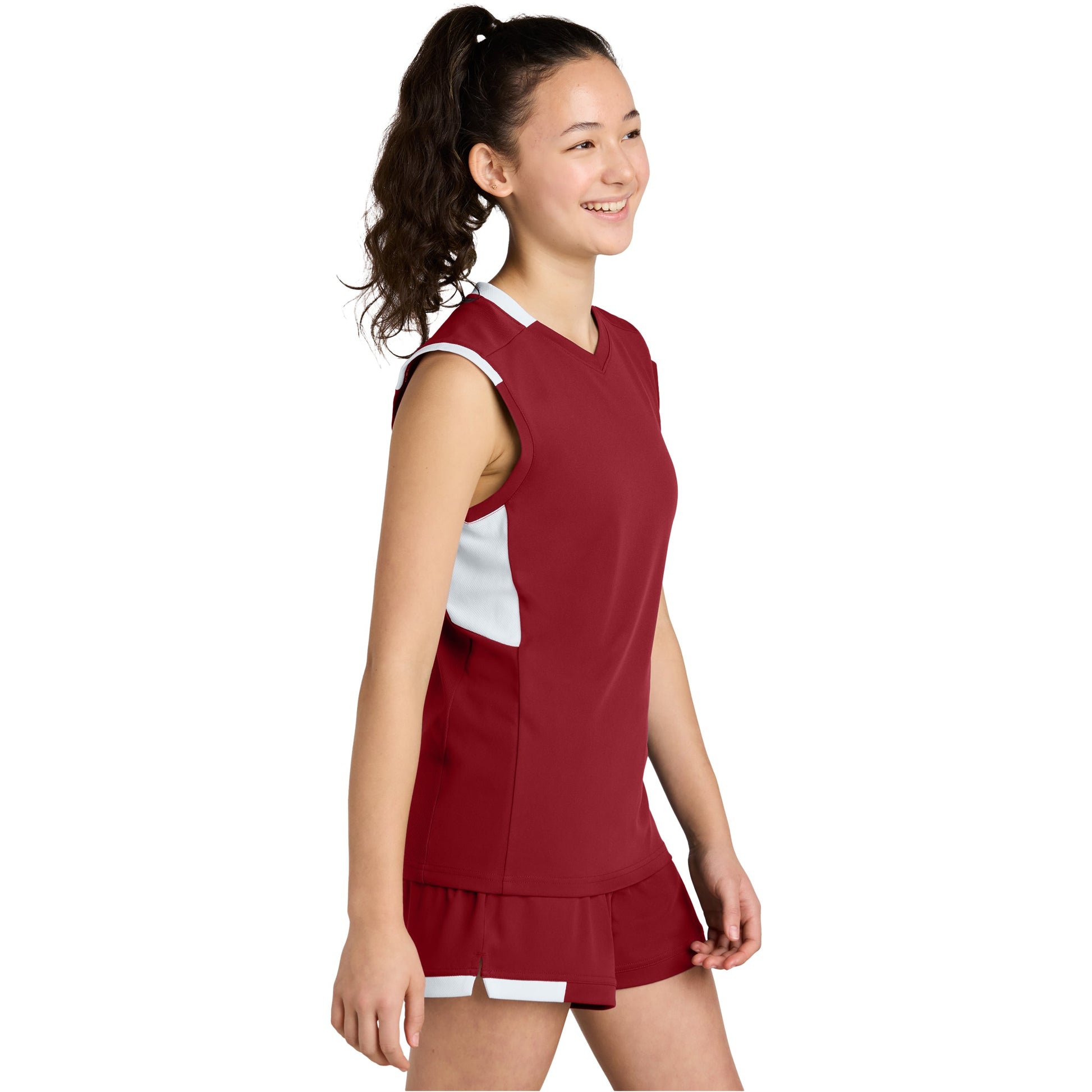 Deep Red/White